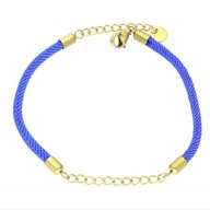 63268 Bransoletka złota stal chirurgiczna sznurek z łańcuszkiem