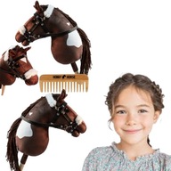 HOBBY HORSE KOŃ NA KIJU A3 KONIK GŁOWA KONIA PATYKU Z GRZYWĄ + GRZEBIEŃ