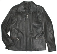 Świetna KURTKA męska_czarna zamek 100 % skóra prosta Jedyna miękka_M/L