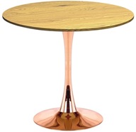STOLIK OKRĄGŁY LUGANO | Drewniany Blat | Metalowa Podstawa