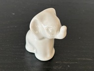Figurka ceramiczna - biały słonik (mały słoń - 6 cm)