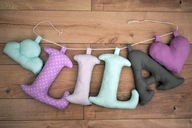 Imię dziecka na ścianę literki pluszowe babyshower na prezent wyprawka+GR