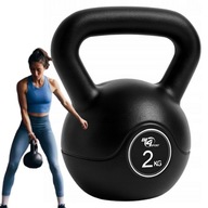 KETTLEBELL HANTLA ODWAŻNIK KULA OBCIĄŻENIE KETTLE DO ĆWICZEŃ 2KG CZARNY