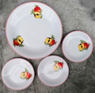 PRL talerze ozdobne 32 cm JABŁKO komplet lata 70