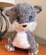 Kotek przytulanka maskotka szydełko