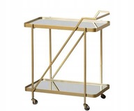 Wózek barek złoty z lustrzanymi pólkami