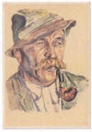 Fajka fajczarz chłop z Karyntii ok.1940r. Duży format