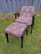 Fotel Chierowski 366 z podnóżkiem Design PRL