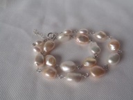 NASZYJNIK PERŁY NATURALNE WSPANIAŁY BLASK PIĘKNA OPALIZACJA 47 cm.