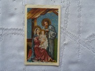 STARY OBRAZEK KOLĘDOWY MATKA BOŻA ok. 1970 roku