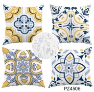 Wodoodporne poszewki na poduszki zewnętrzne taras 45x45 4szt Kafle PZ4506