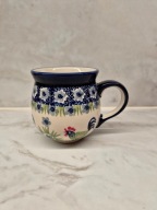 KUBEK CZESKI 330 ML CERAMIKA BOLESŁAWIEC P319 KOGUTY UNIKAT