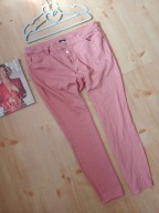 c&a 42 44 spodnie dżins proste strecz róż strecz ze średnim stan