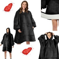 DUŻA BLUZA KOC PREZENT NA WALENTYNKI DLA NIEJ DZIEWCZYNY ŻONY CZARNA