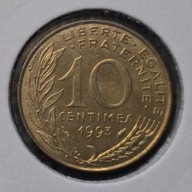 *FRANCJA [0113]*10 centymów CENTIMES 1993 Piąta Republika, Marianna Rośliny