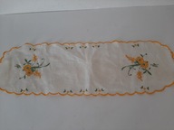 KILIM BIEŻNIK SERWETKA PŁÓCIENNY SKANDYNAWSKI KWIATY HAFTOWANY