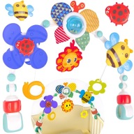 PAŁĄK ŁUK Z GRZECHOTKAMI DO ŁÓŻECZKA WÓZKA ZWIERZĄTKA DLA NIEMOWLĄT 0+