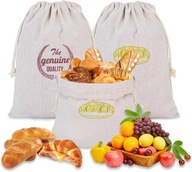 Pojemniki Worki Torebki na pieczenia chleb bułki Lniane 30x40cm Zestaw 3szt