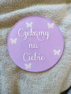 Tabliczka do zdjęć sesja ciążowa Czekamy na Ciebie dla fotografa wyprawka
