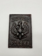 Stara żeliwna plakieta szyld Rzeczpospolita Polska Orzeł II RP