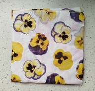 Serwetki papierowe motyw roślinny BRATKI 3 szt. dla WOŚP