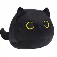 Czarny Kot Pluszowa Zabawka Z Kreskówek Poduszka W Kształcie Kulki Słodka