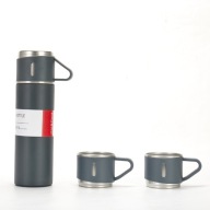 Termos 500 ml zestaw 3 kubki stalowy vacuum flask