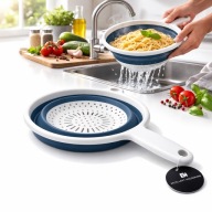 Durszlak, cedzak, sitko kuchenne silikonowe, ociekacz, rozkładane| Ø23cm