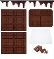 ZESTAW 3 szt. FOREMKA FORMA SILIKONOWA DO CZEKOLADY DUBAJSKIEJ TABLICZKA