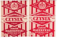 Oświęcim, JAKOB HABERFELD, RÓZNA BARWA ETYKIETY, ETYKIETA, ALKOHOL