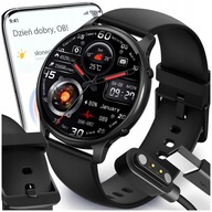 SMARTWATCH ZEGAREK DAMSKI MĘSKI GPS ROZMOWY CZARNY MENU PL WODOODPORNY SMS