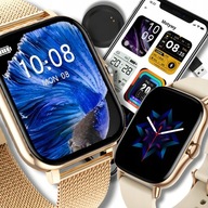 SMARTWATCH DAMSKI ROZMOWY BLUETOOTH PL ZŁOTY R1 2 PASKI NOWY HIT IP67 GWAR!