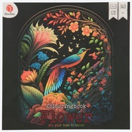 DecoTime - KOLOROWANKA 128 str - 140gsm - FLOWER / Kwiaty - 25x25cm