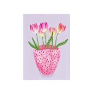 Plakat „Tulipany w Truskawce” – Minimalistyczny Plakat Kwiatowy