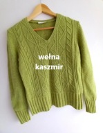 BRAX wełniany sweter z warkoczowym splotem wełna kaszmir premium S/M