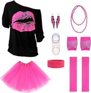 ZESTAW STRÓJ PRZEBRANIE IMPREZA LATA 80 90 00 AKCESORIA KARNAWAŁ GADŻETY