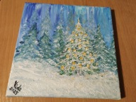 Obraz ręcznie malowany - Zima