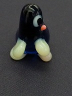 Piękny krecik , szkło uranowe, styl Murano, Jarosław Brychta 2,8cm (A177)