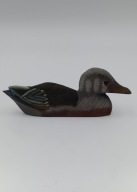 Rzeźba z drewna - kaczka - płaska figurka - bardzo ładna - vintage 13cm