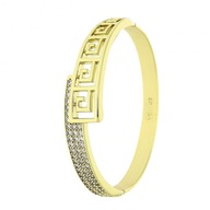 84348 BRANSOLETKA 14K POZŁACANA 54/13 MM sztywna bangle z cyrkoniami