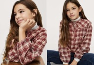 MANGO bluzka koszula w kratkę o luźnym kroju 13 14 lat