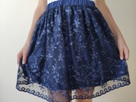 Elegancka granatowa spódnica strój galowy 146/152