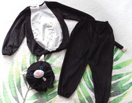 Strój karnawałowy przebranie czarny kot 128