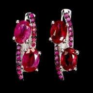 RUBINY MJANMAR KOLCZYKI