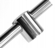 polerowany uchwyt przelotowy fi 16 mm płaski do profila przelotka