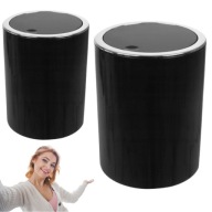 KOSZ NA ŚMIECI CZRNY 5L MAŁY ŁAZIENKOWY DO KUCHNI OKRĄGŁY Z POKRYWĄ ŁADNY