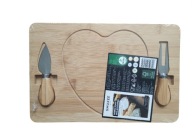 SMUKEE HOME bambusowy zestaw do sera – deska 30x20 + noże NOWY