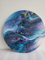 Tajemnica głębin, abstrakcja, farby akrylowe, złoty, aukcja charytatywna