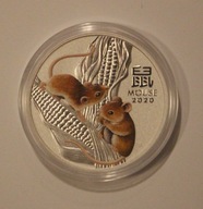 ROK MYSZY SZCZURA - KOLOR LUNAR III 3 1 $ DOLAR 2020 AUSTRALIA - 1 OZ 999