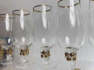Kieliszki do wina Złota Zuzanna zestaw 6 szt proj. J. Stanik 1956 r.Bohemia